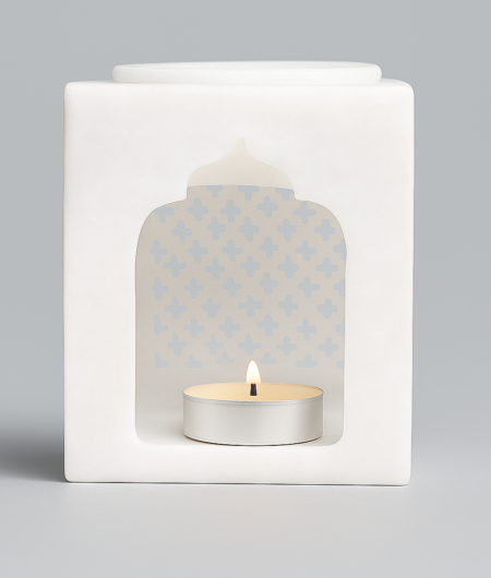 Mughal Style White Marble Aroma Oil Burner.
