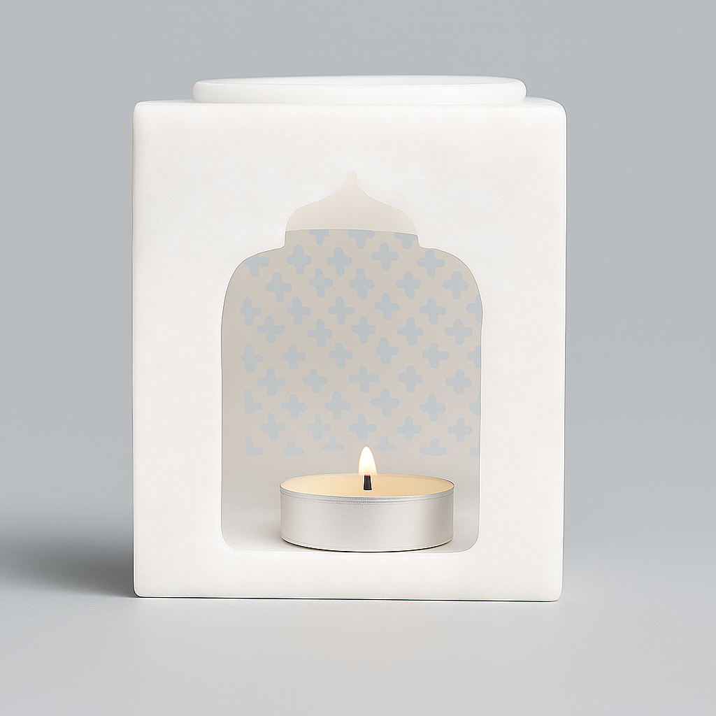 Mughal Style White Marble Aroma Oil Burner.