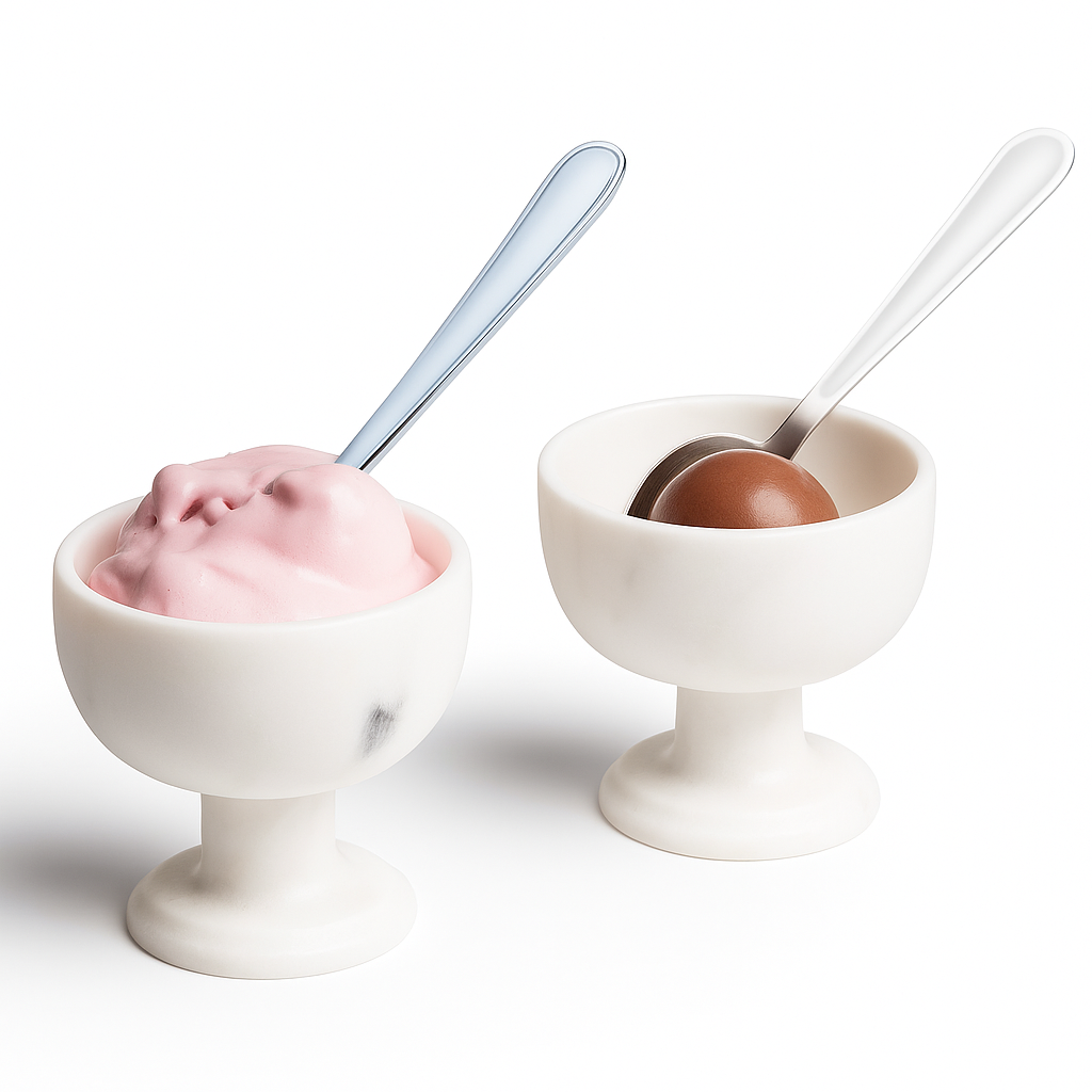 Marble ice cream bowl